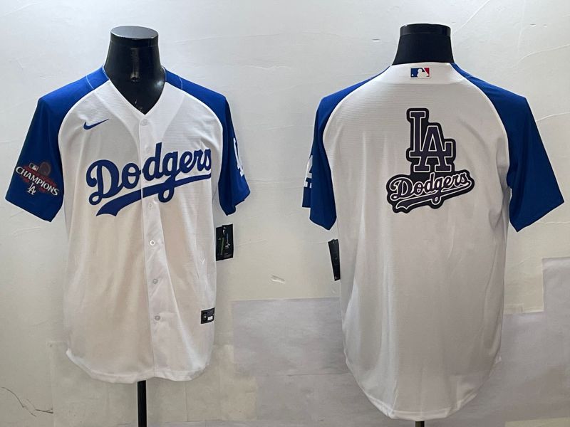 Men Los Angeles Dodgers Blank White blue Game 2025 Nike MLB Jersey style 25